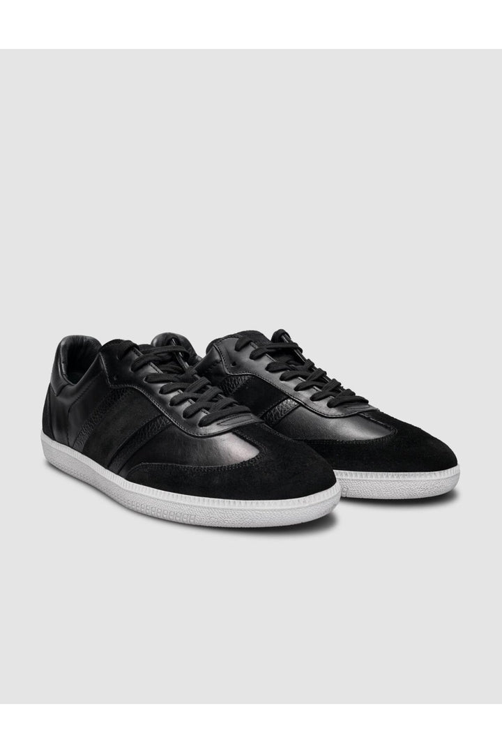Cabani Shoes %100 Cuir véritable Baskets pour hommes noires à lacets - Noir