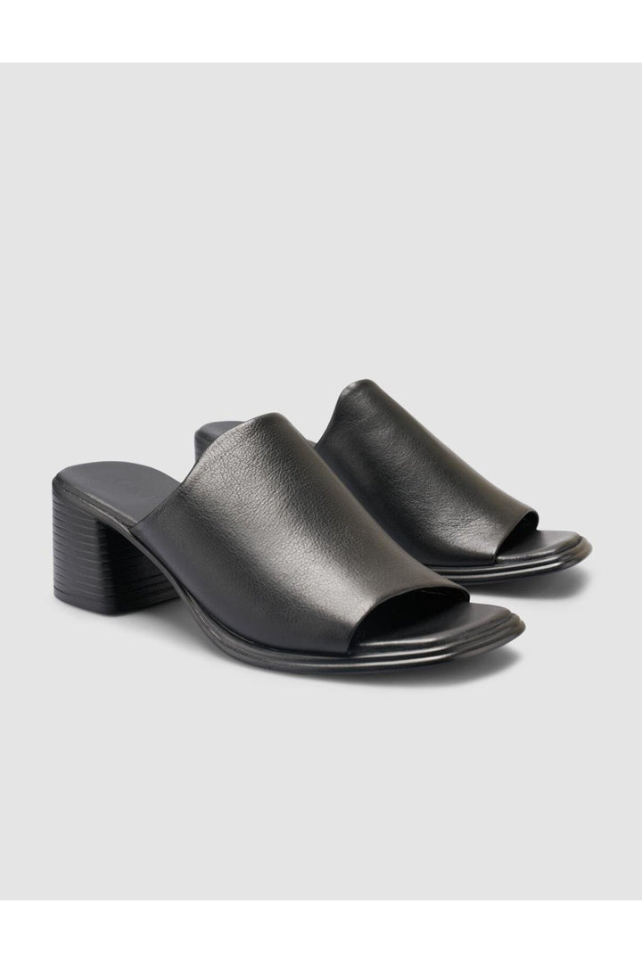Cabani Shoes Sandales à talons noires pour femmes en cuir véritable 100% - Multicolore
