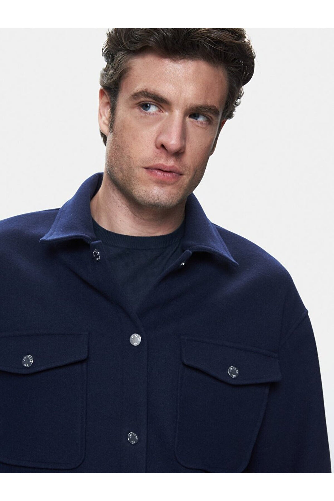 LTB Veste bleu marine à boutons sur le devant à manches longues - laci̇vert_12551