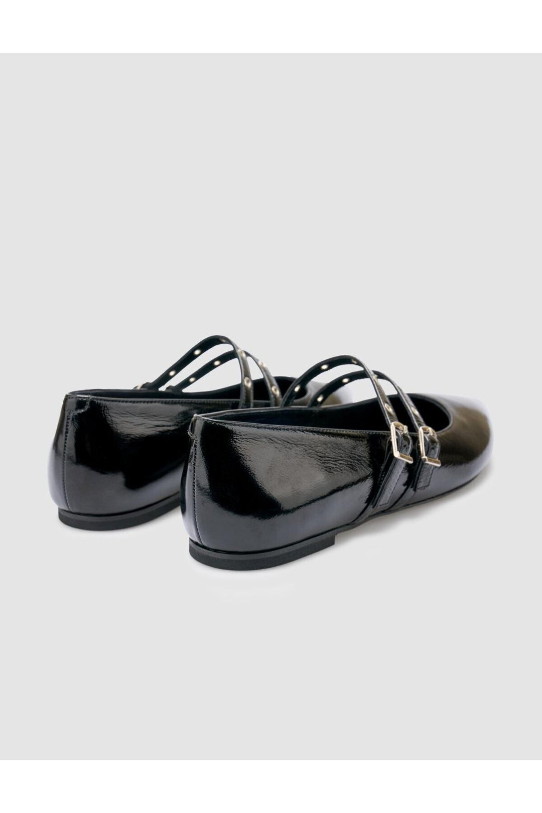 Cabani Shoes Ballerines femme en cuir véritable noir verni 100% - Multicolore