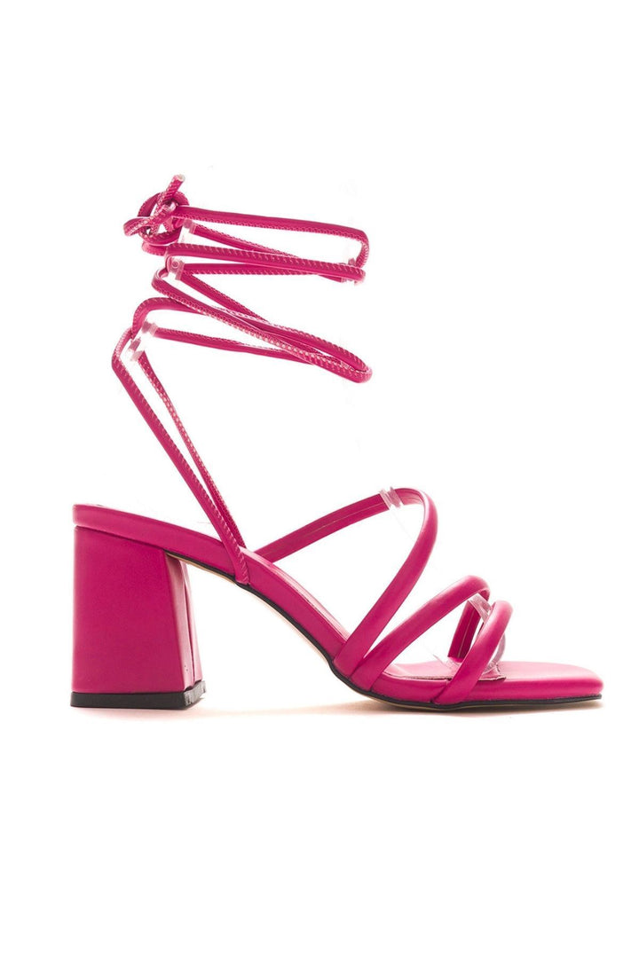 Wavelys Sandales ou tongs à lacets amovibles, doublure en cuir véritable, sandales pour femmes - Fuchsia
