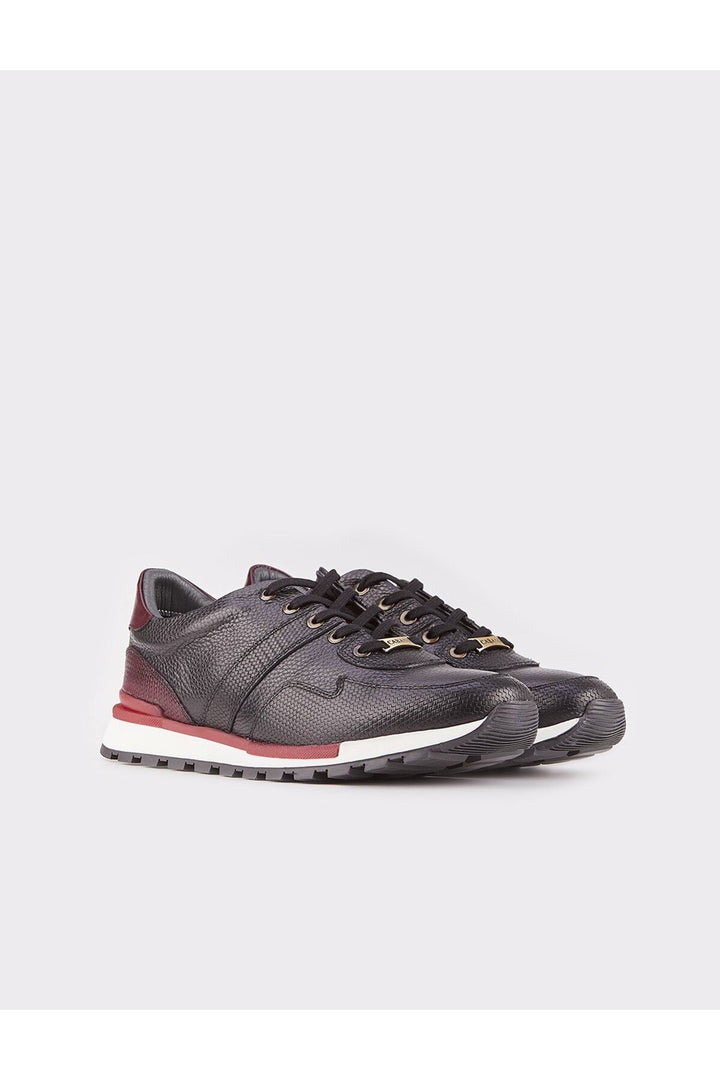 Cabani Shoes Chaussures de ville pour hommes en cuir véritable noires à lacets - Noir