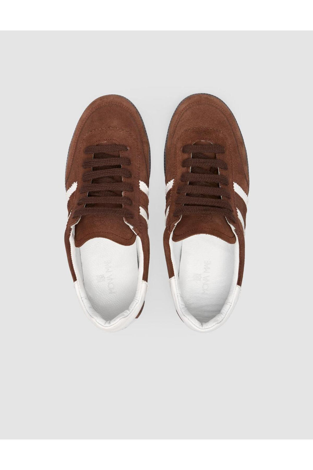 Cabani Shoes 100% Genuine Leather Lace-up Sneakers for Women Brown - Brown