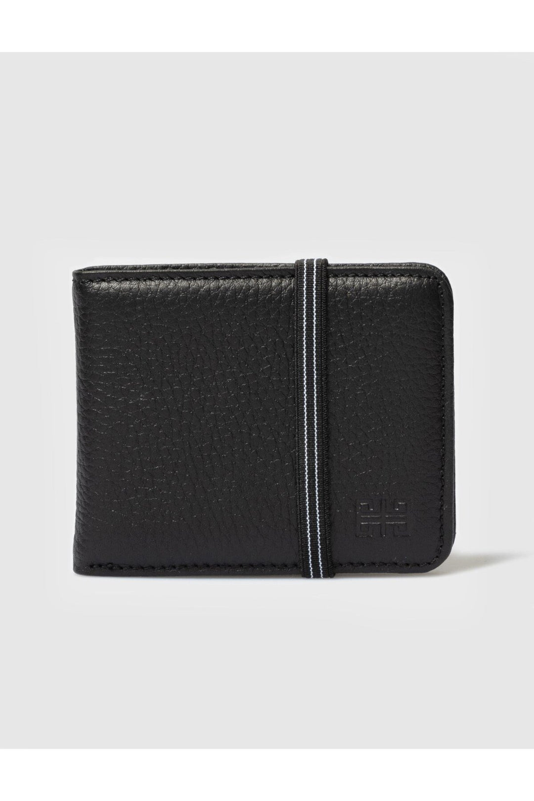 Cabani Shoes Portefeuille en cuir véritable noir avec élastique. - Noir