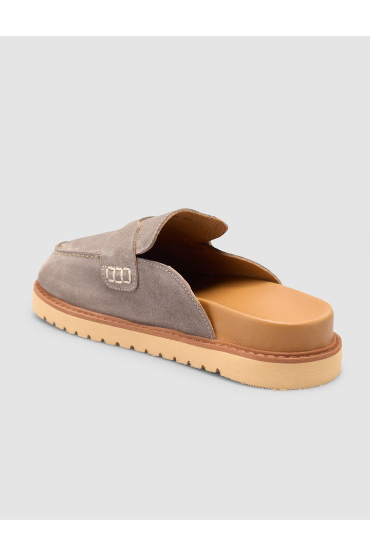 Cabani Shoes %100 Cuir Véritable Daim Femme Sandales - Pierre