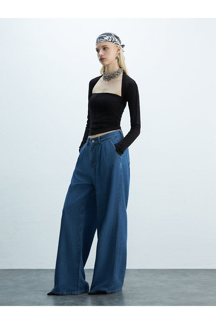 LTB Pantalon en jean à taille haute avec jambes larges séquentielles