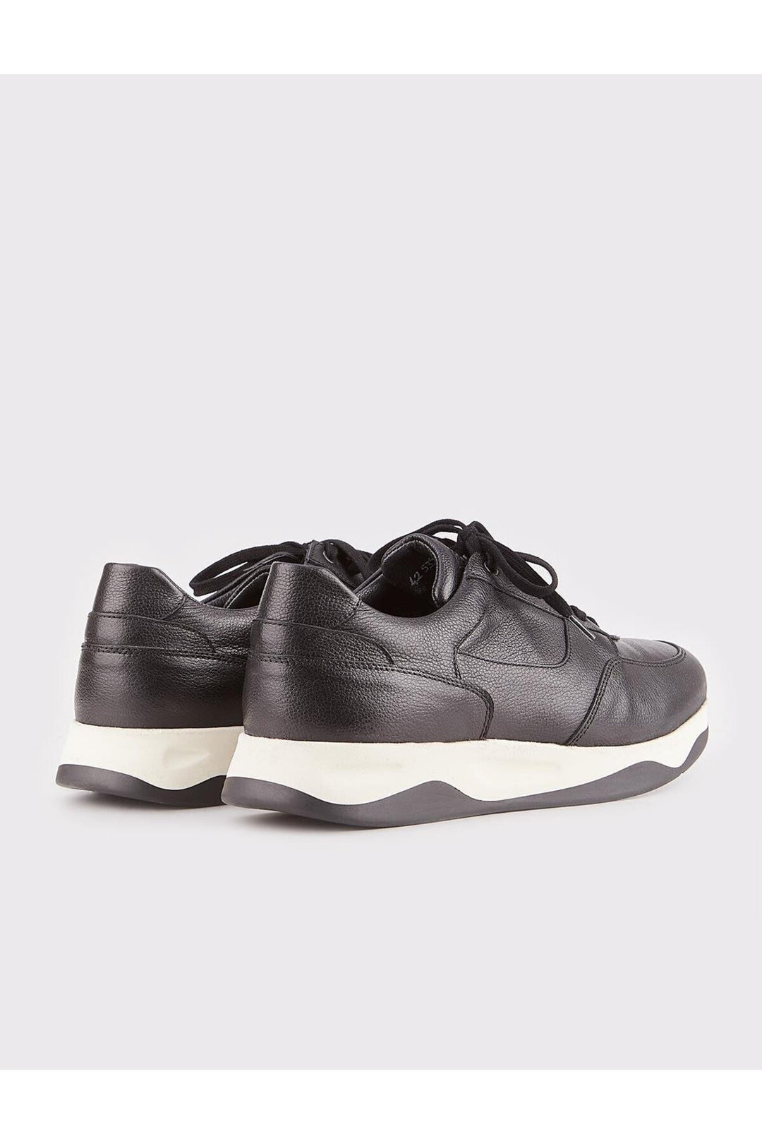 Cabani Shoes Baskets de sport pour homme en cuir véritable noir avec fourrure et lacets - Noir