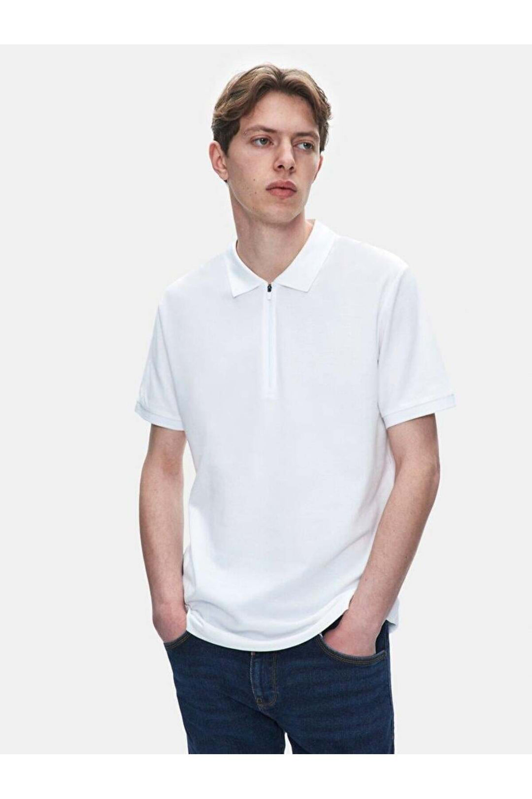 LTB T-shirt classique à col polo blanc pour hommeLozoko 1225841886089100
