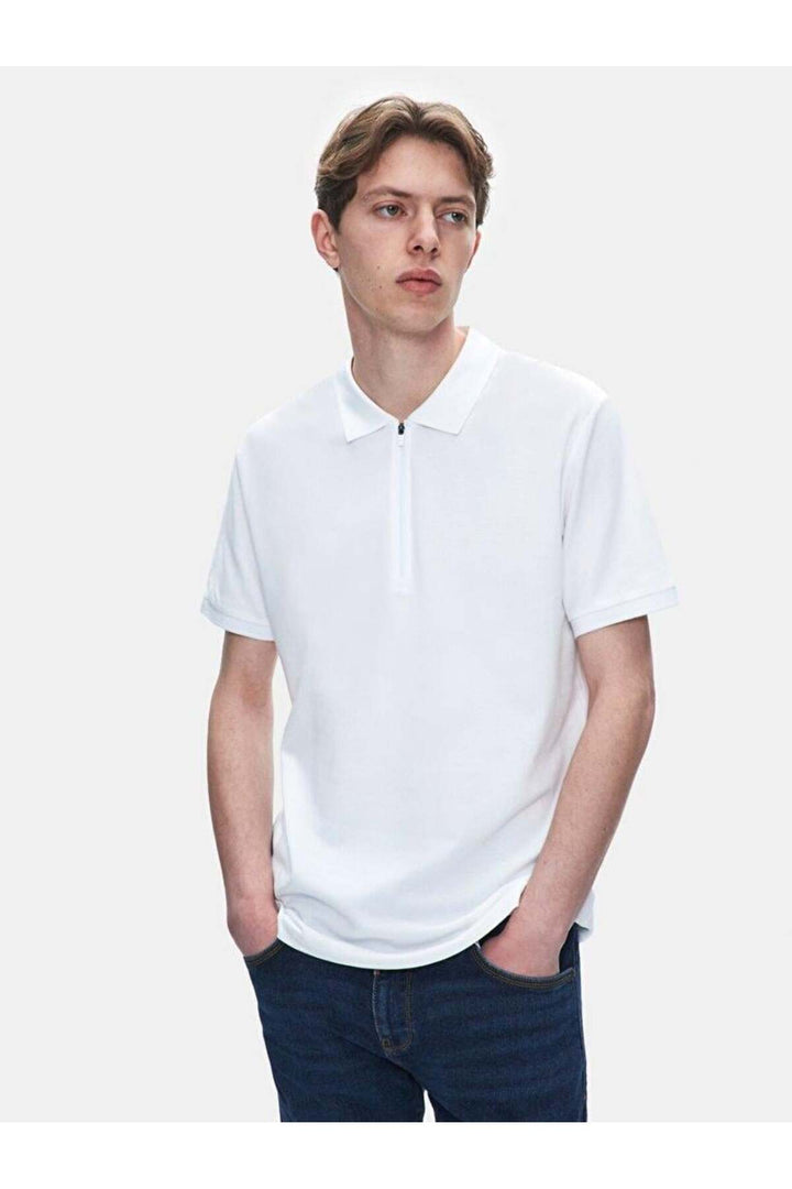 LTB T-shirt classique à col polo blanc pour hommeLozoko 1225841886089100