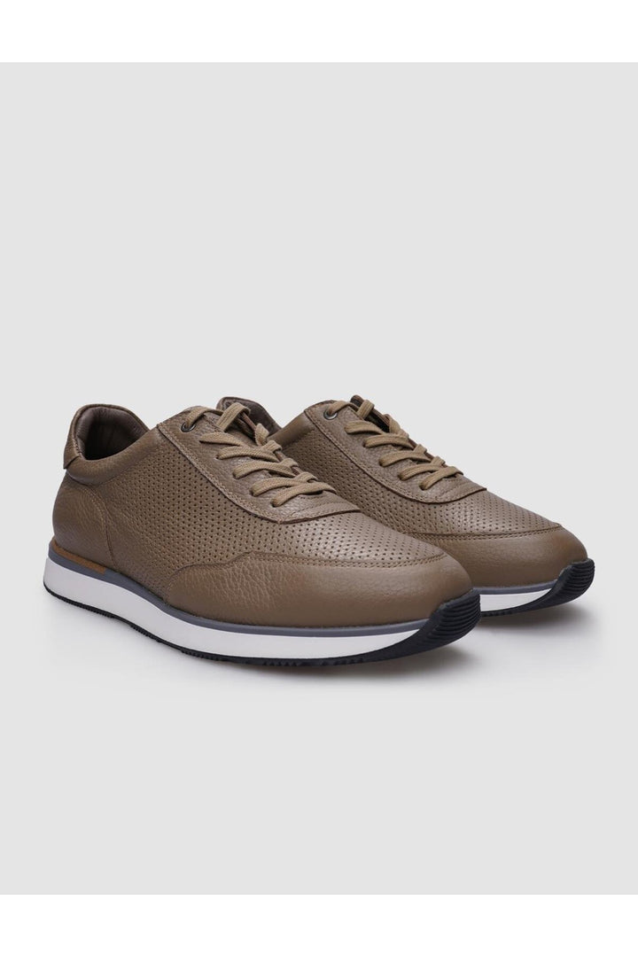 Cabani Shoes %100 Cuir véritable Sneaker homme à lacets en vison - Vison