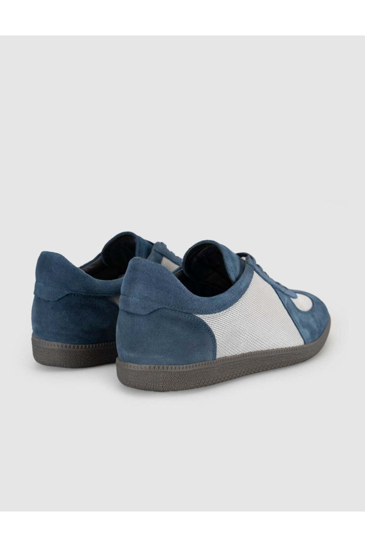Cabani Shoes Chaussures de sport décontractées pour hommes en cuir véritable bleu - Multicolore