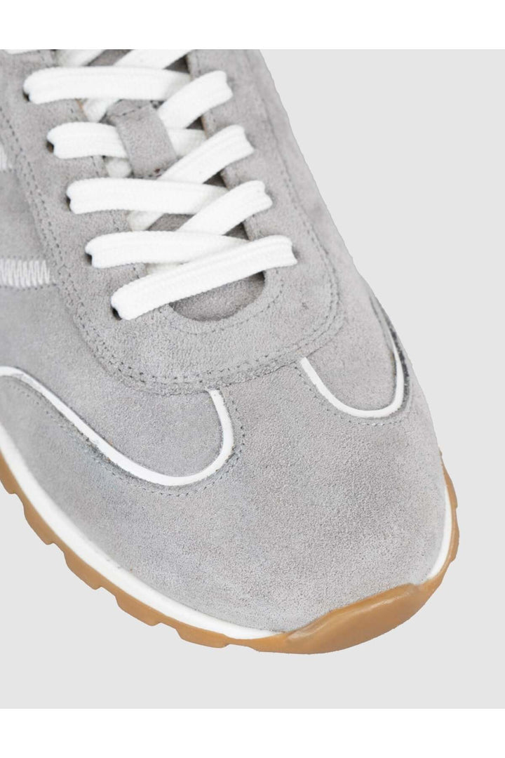 Cabani Shoes Baskets décontractées pour femmes en cuir véritable gris - Gris