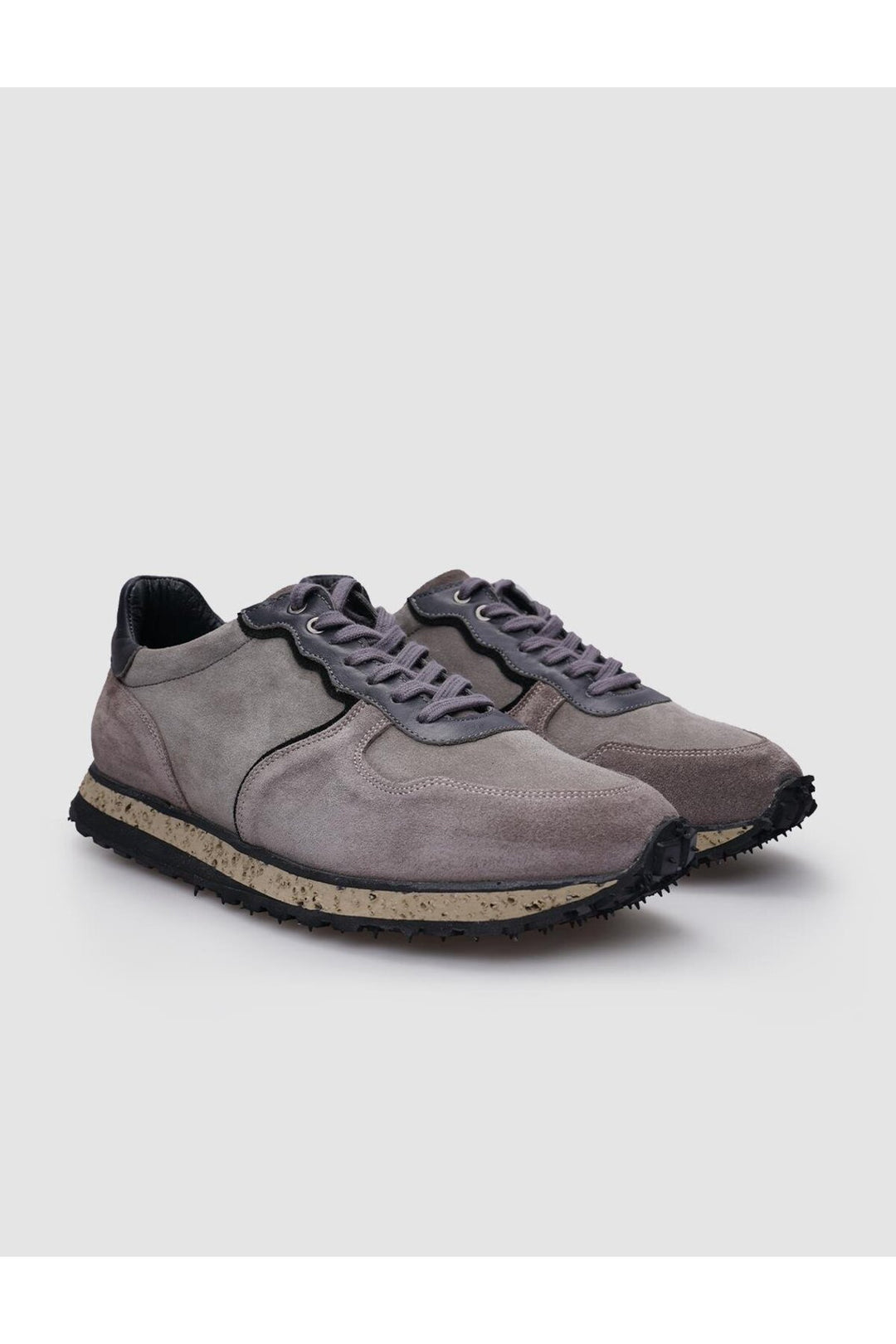 Cabani Shoes %100 Cuir Véritable Suède Visón Baskets Homme à Lacets - Vison