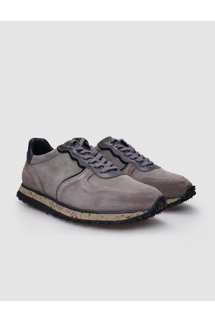Cabani Shoes %100 Cuir Véritable Suède Visón Baskets Homme à Lacets - Vison