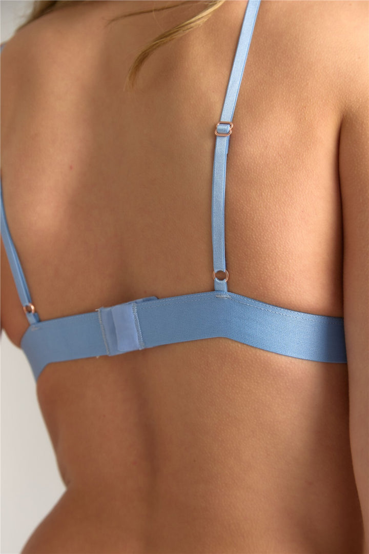 Lovely Things Soutien-gorge triangle en pointelle Kimberly - Bleu