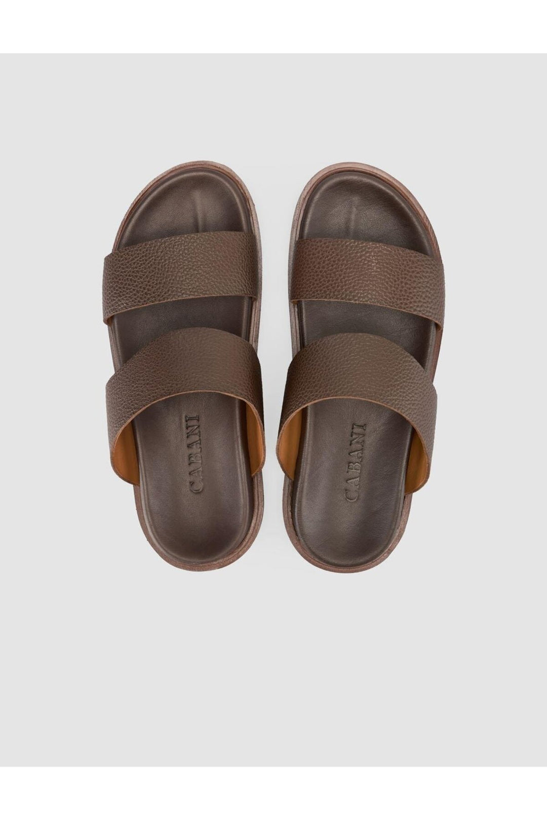 Cabani Shoes %100 Cuir véritable Sandales pour hommes Marron - Multicolore
