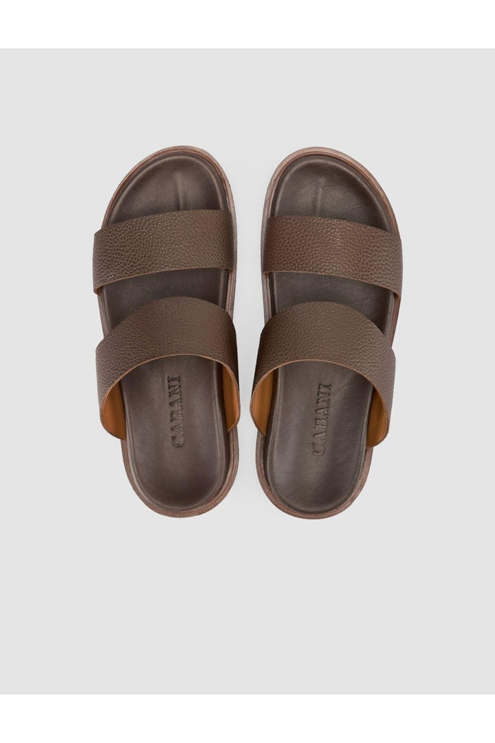 Cabani Shoes %100 Cuir véritable Sandales pour hommes Marron - Multicolore