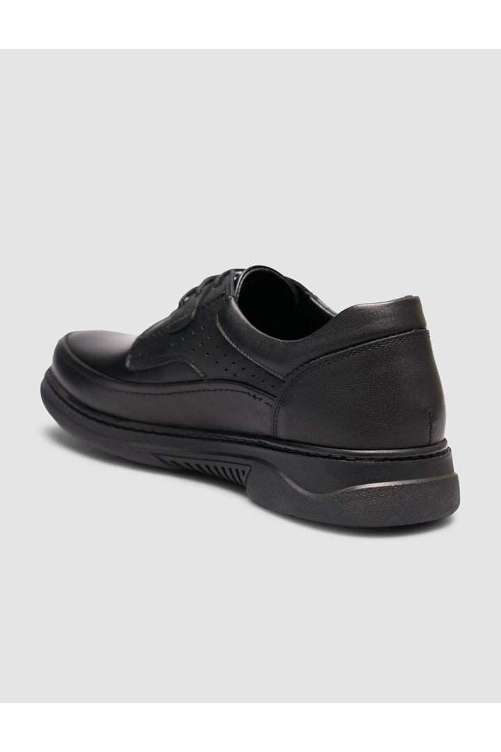 Cabani Shoes Chaussures pour hommes en cuir véritable à lacets noires - Noir