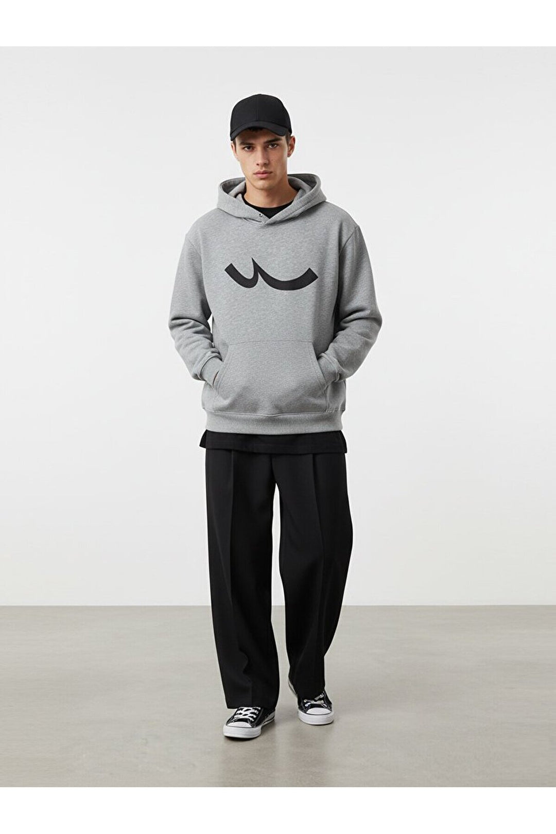 LTB Sweat-shirt gris imprimé à capuche
