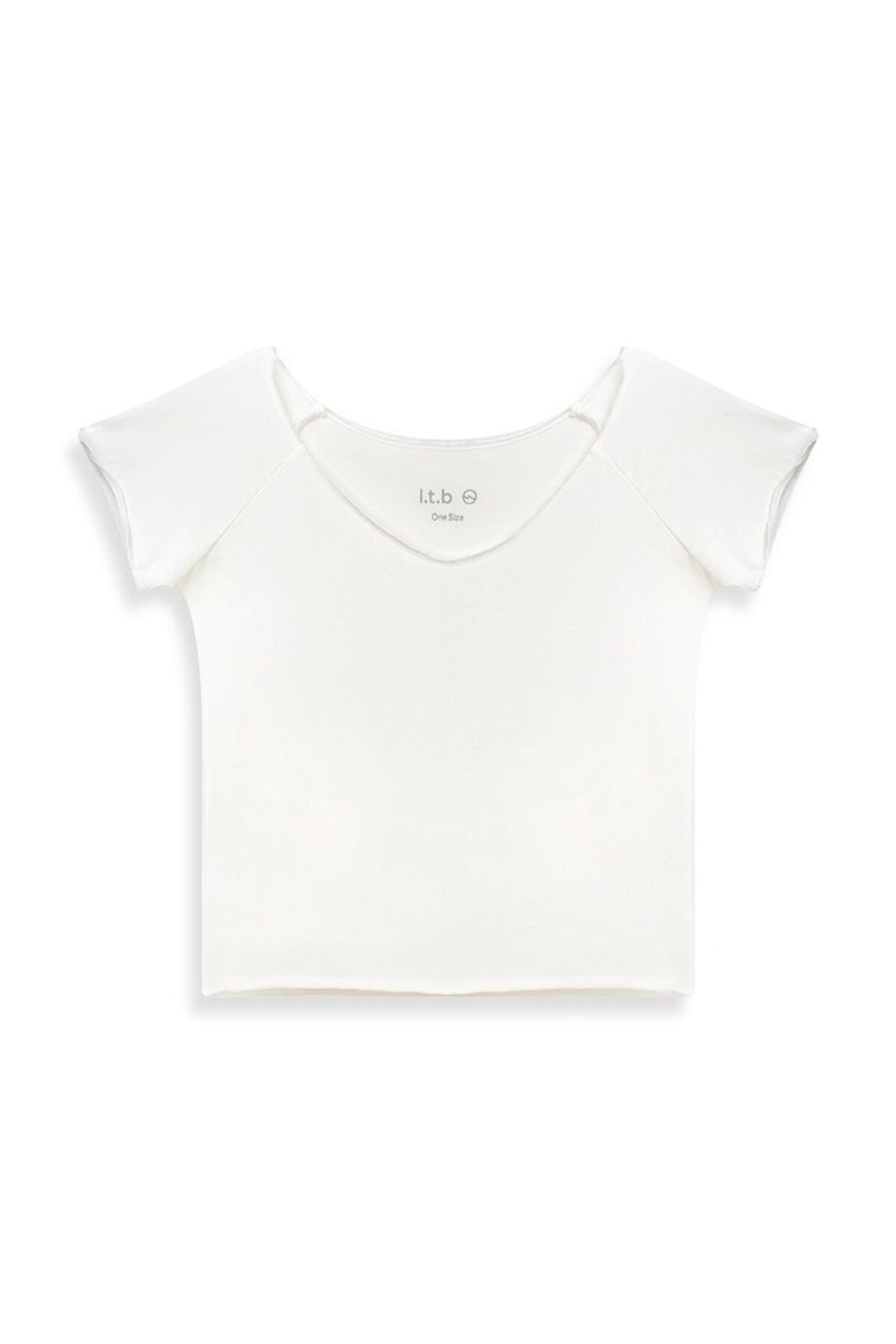 LTB Singlet blanc basique à manches courtes et col en V