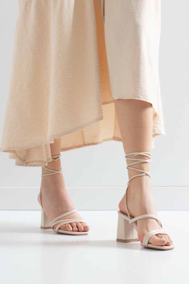 Wavelys Sandales ou tongs à lacets amovibles, doublure en cuir véritable, sandales pour femmes - Chair