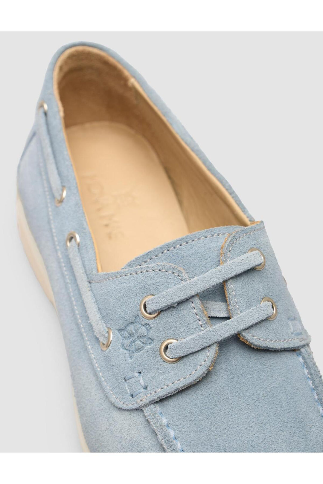 Cabani Shoes Renavex MonaMae %100 Cuir Véritable Suède Bleu Femme Chaussures de Bateau Quotidiennes - Bleu