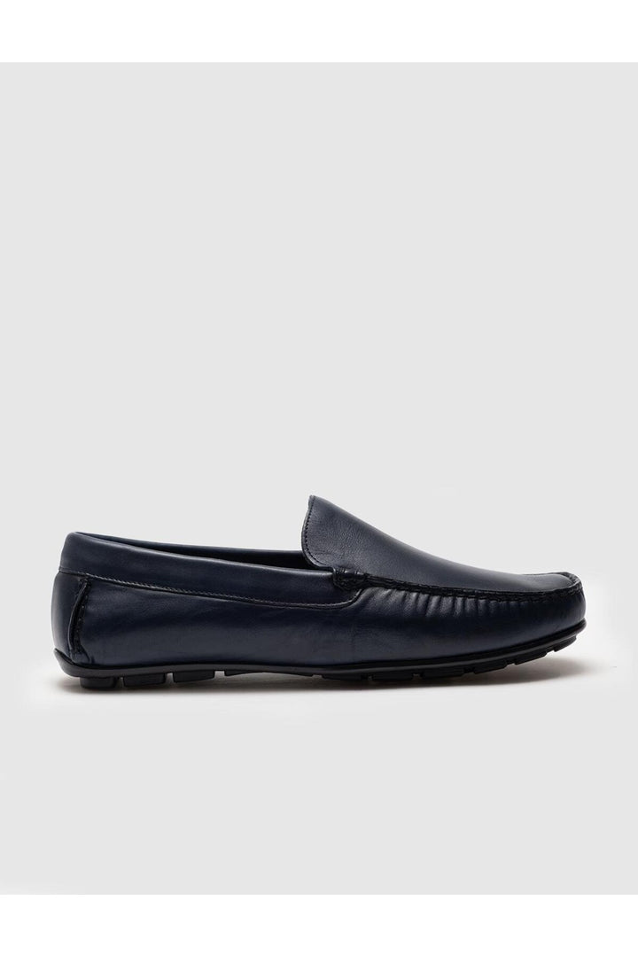 Cabani Shoes Chaussures Loafer pour hommes en cuir véritable bleu marine d'été - Bleu marine