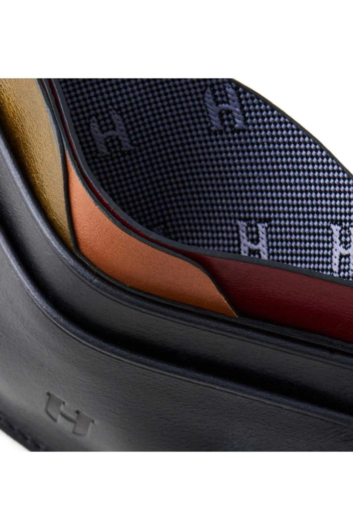 helmbrook Porte-cartes fin en cuir véritable pour homme avec protection RFID Elton Black Plus