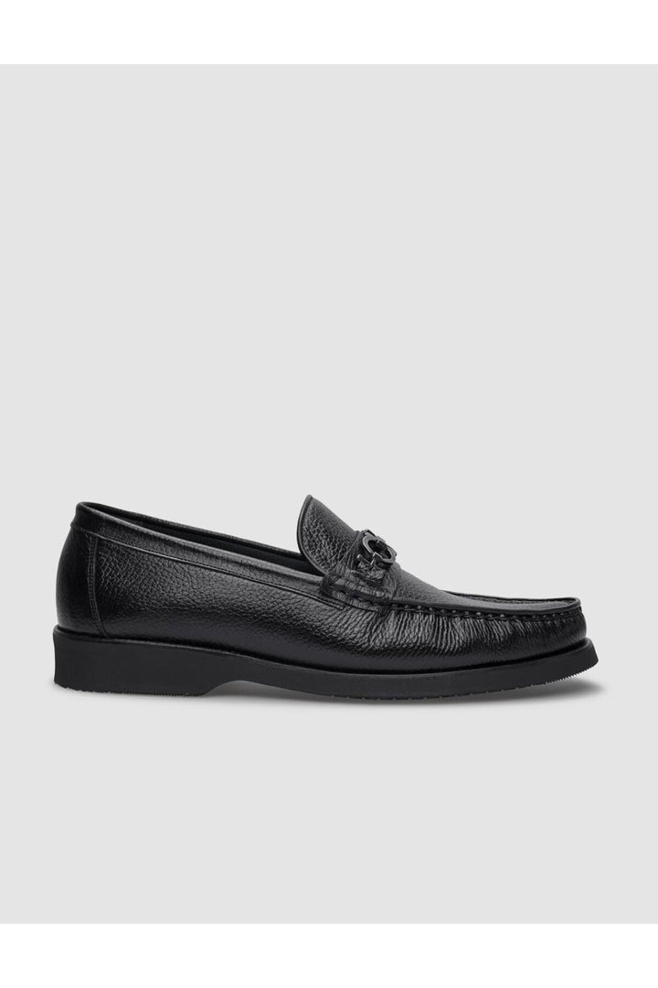 Cabani Shoes Chaussures classiques pour hommes en cuir véritable noir avec boucle à 100% - Noir