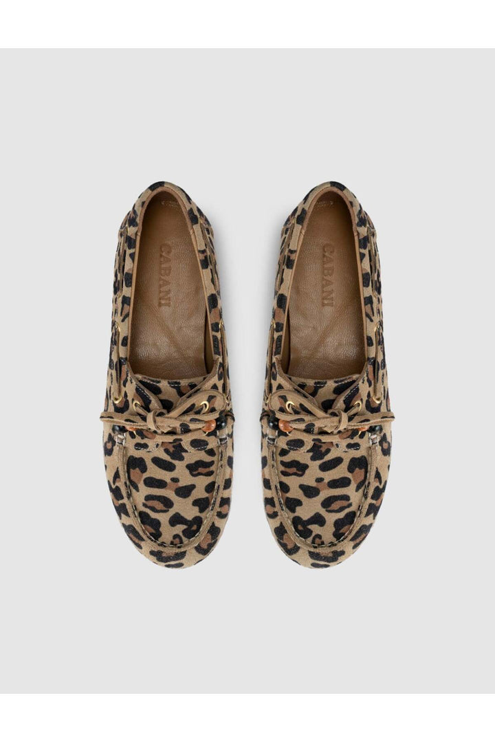 Cabani Shoes Lumanar Femme Mocassin Driver en Suède Imprimé Léopard - Multicolore