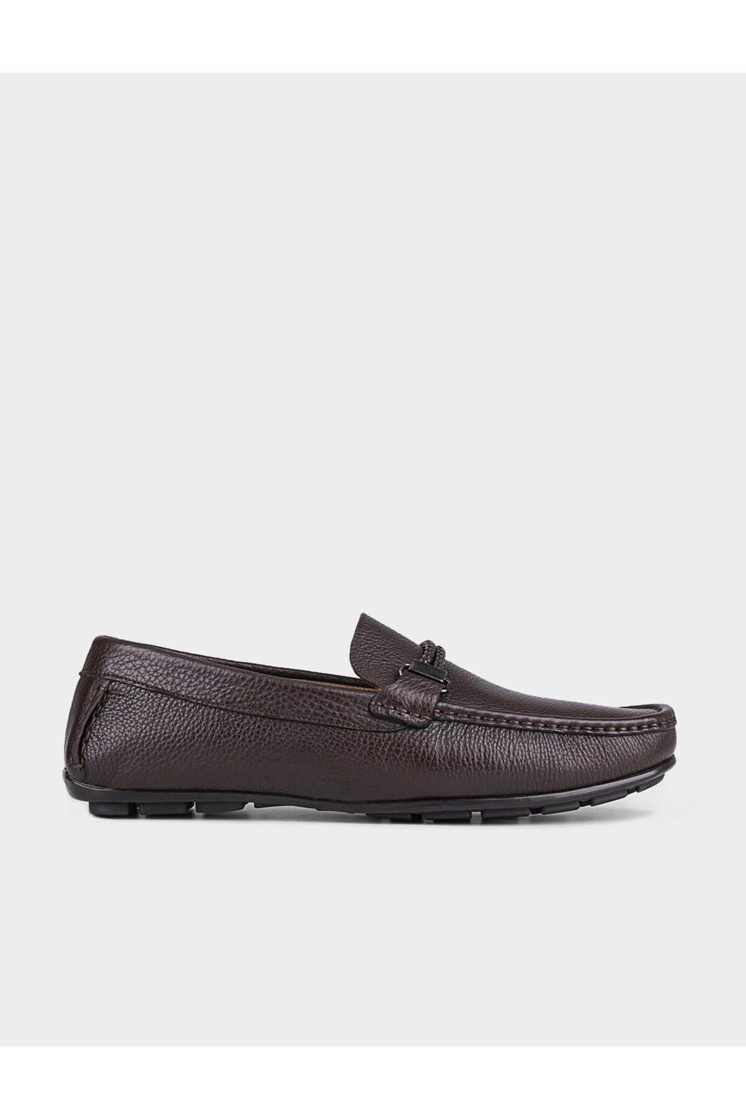 Cabani Shoes Loafer pour homme en cuir véritable marron à design spécial - Marron