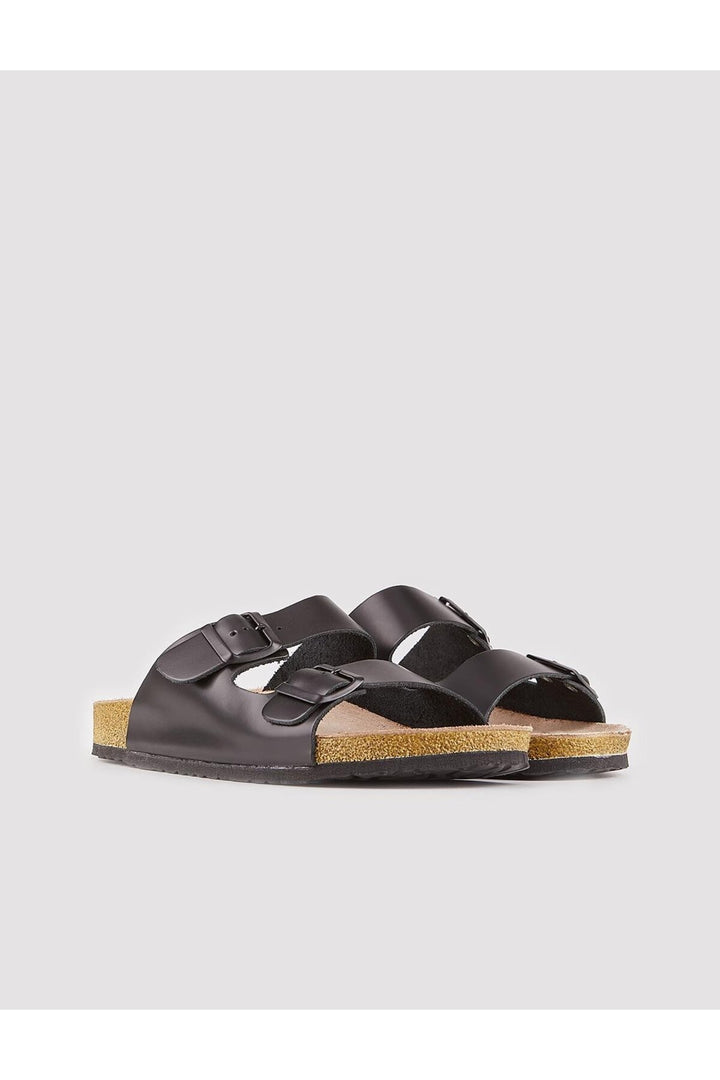 Cabani Shoes Sandales en cuir véritable noires pour femmes - Noir