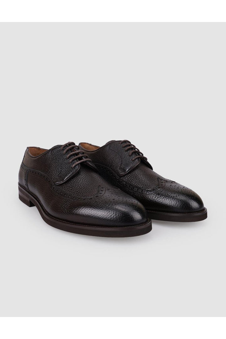 Cabani Shoes Chaussures classiques pour hommes en cuir véritable marron à lacets 100% - Multicolore