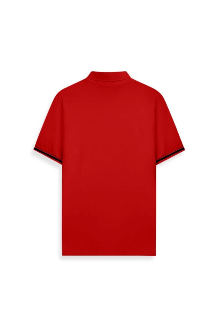 LTB T-shirt Rouge à Détails de Manches Contrastées - Rouge