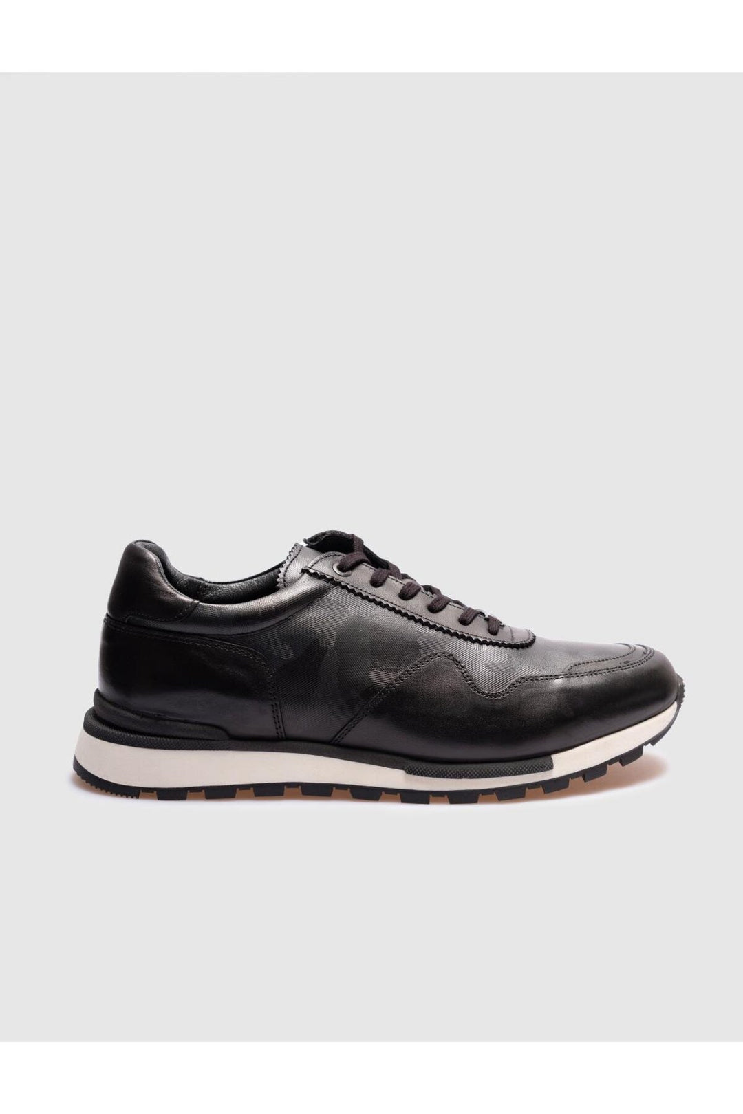 Cabani Shoes Chaussures de sport pour hommes en cuir véritable kaki à lacets - Multicolore