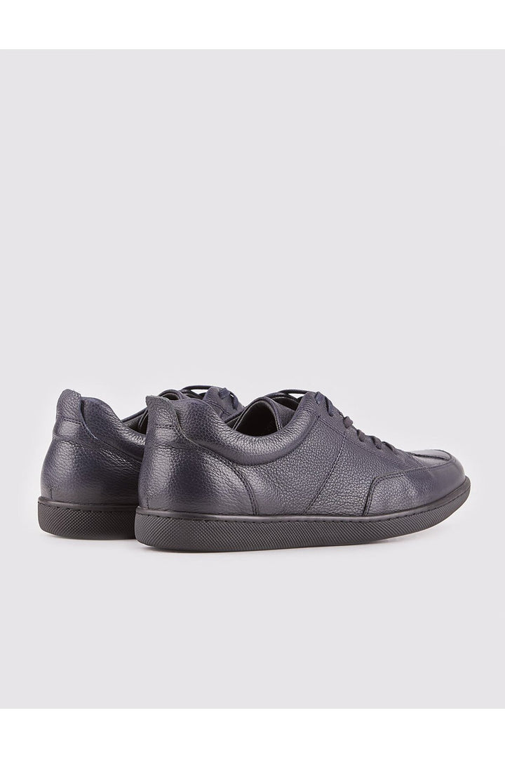 Cabani Shoes Chaussures de ville pour hommes en cuir véritable bleu marine avec lacets - Bleu marine