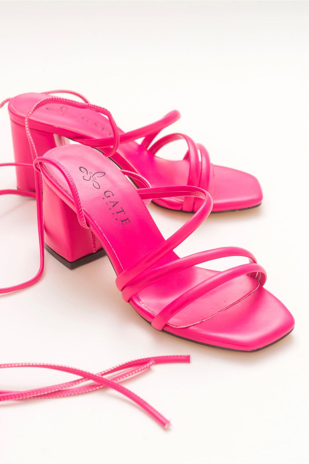 Wavelys Sandales ou tongs à lacets amovibles, doublure en cuir véritable, sandales pour femmes - Fuchsia