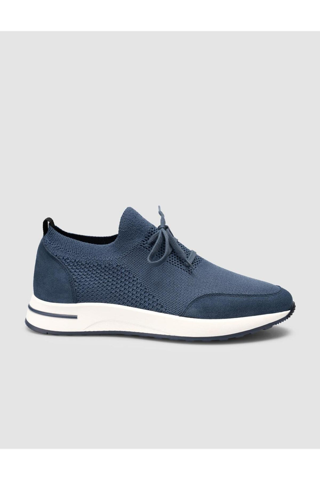 Cabani Shoes Chaussures de sport pour hommes en tricot bleu avec lacets - Bleu