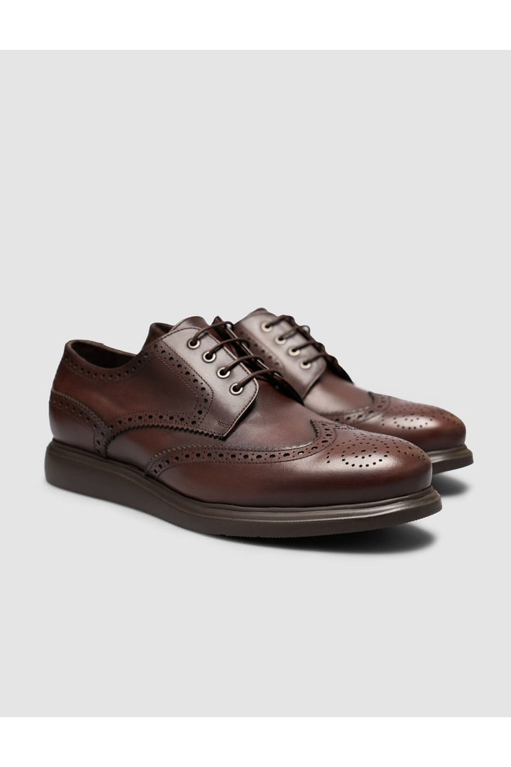 Cabani Shoes Chaussures de ville pour hommes en cuir véritable marron à lacets Eva Taban - Multicolore