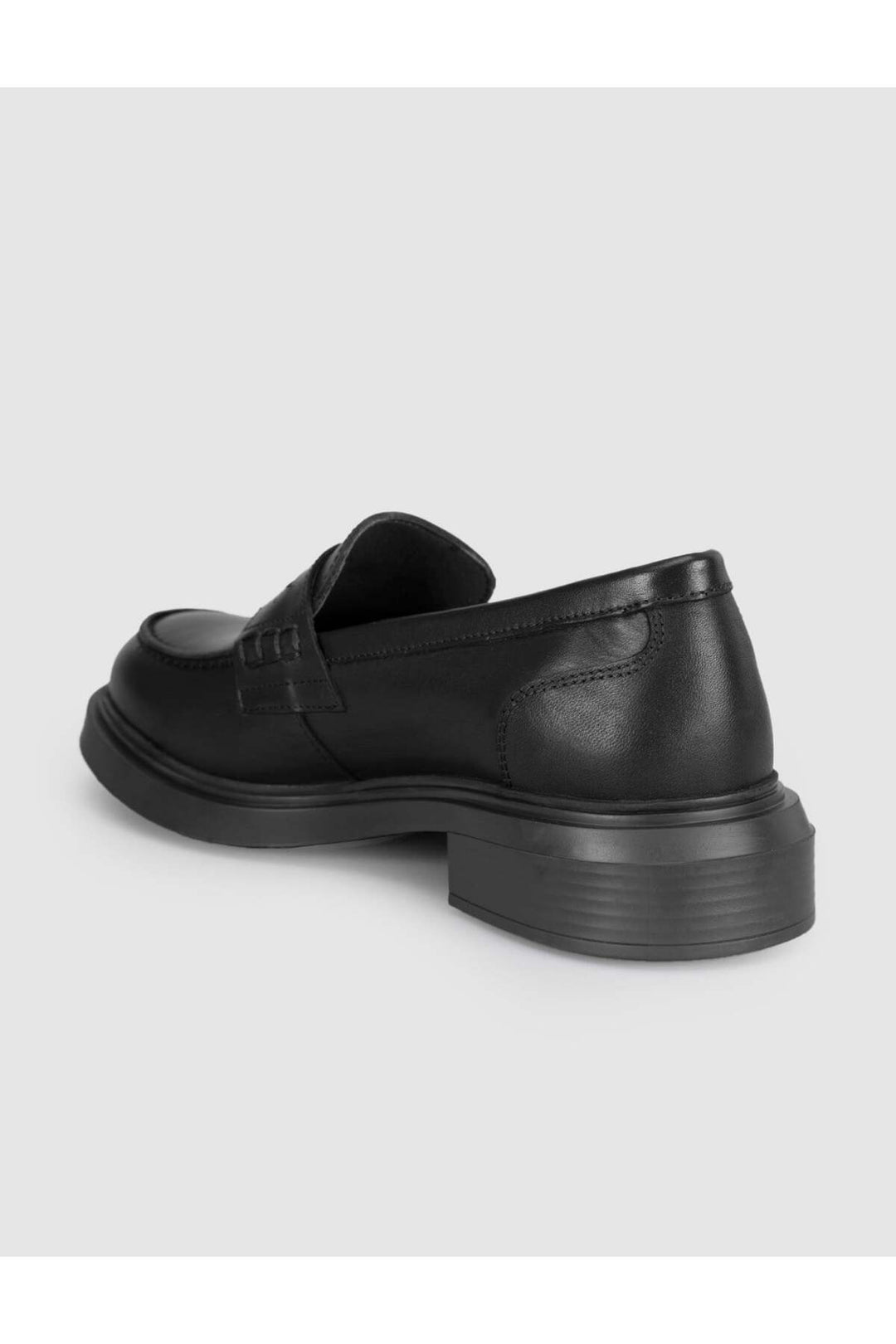 Cabani Shoes Chaussures Loafer pour Femme en Cuir Véritable à Semelle Épaisse Noire - Noir
