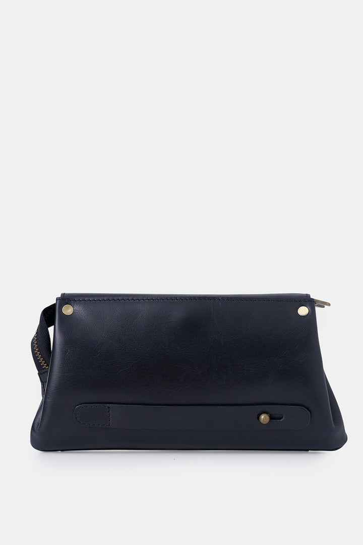 helmbrook Connel - Petit sac à main en cuir véritable unisexe avec couvercle