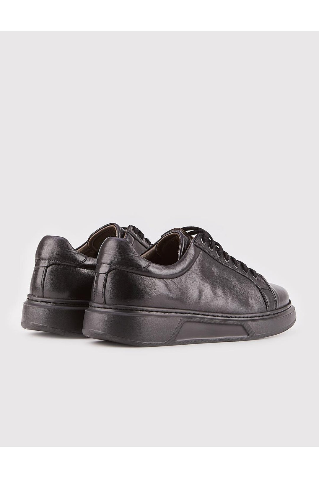 Cabani Shoes Chaussures de sport pour hommes en cuir véritable noir à lacets Eva Taban - Noir