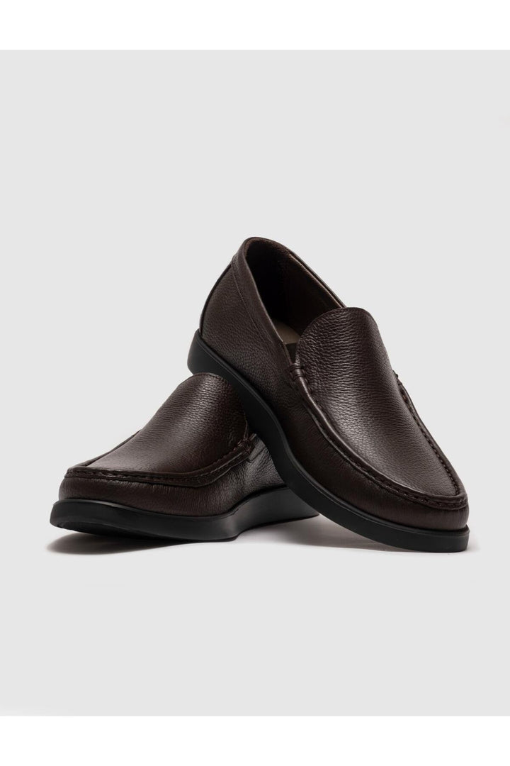 Cabani Shoes Chaussures classiques décontractées pour hommes en cuir véritable marron - Marron