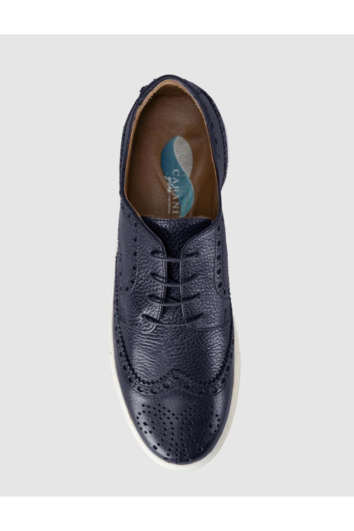 Cabani Shoes Bleu marine Cuir Véritable Chaussures Oxford pour Hommes - Bleu marine