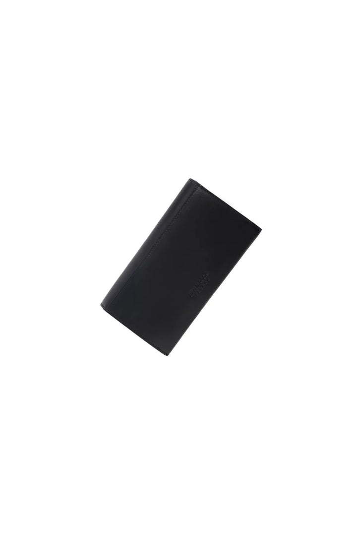 Helmbrook Grand portefeuille en cuir véritable pour femme protégé par RFID Charlotte Black Tan avec bouton-pression