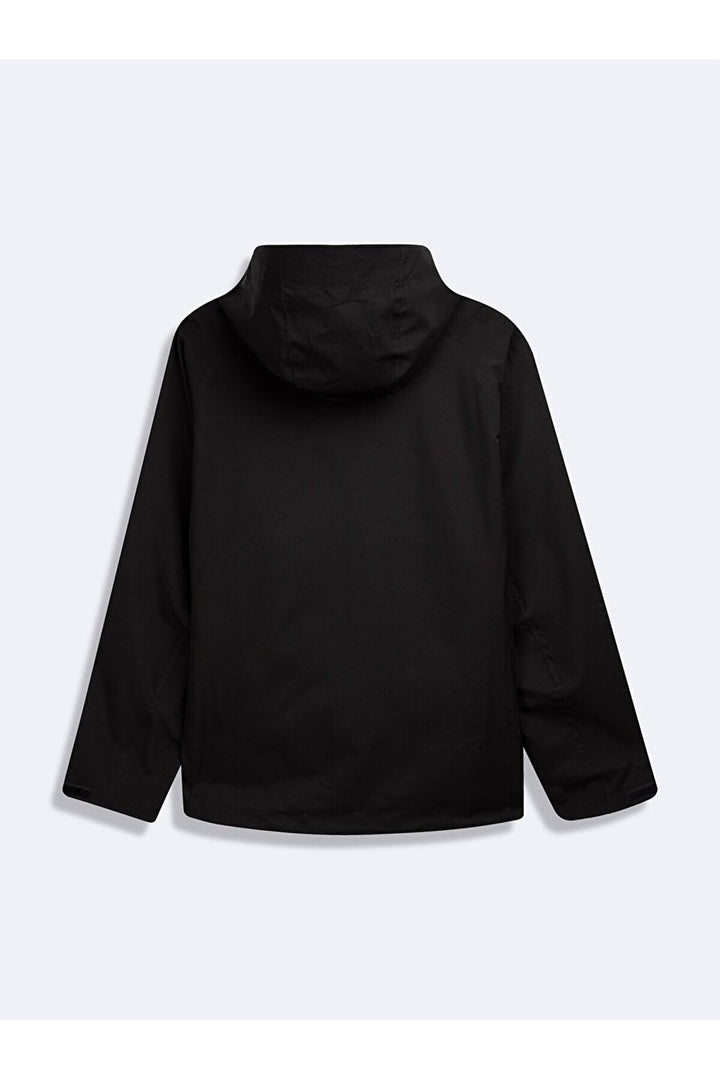 LTB Manteau noir à capuche et manches longues