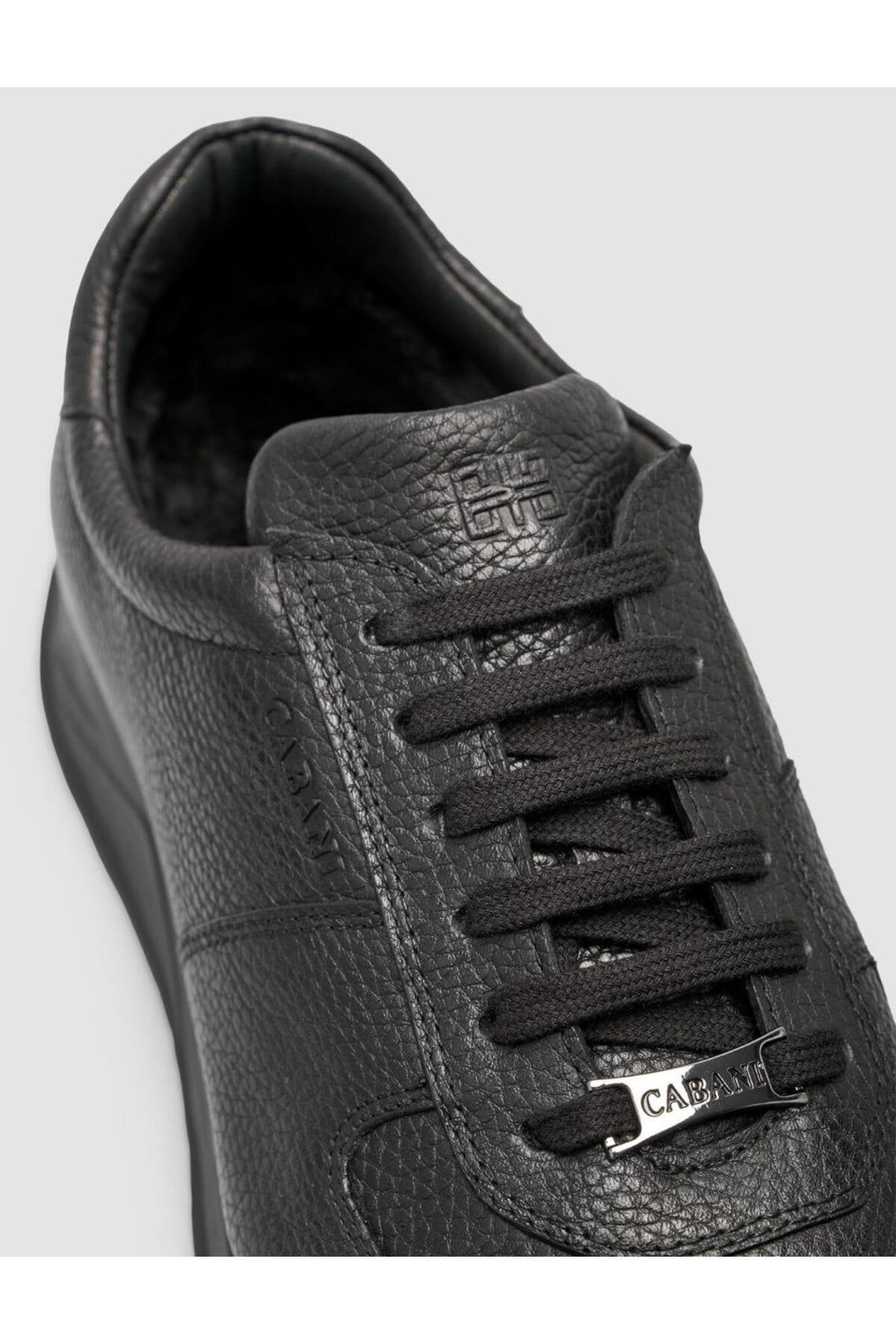 Cabani Shoes %100 Cuir véritable avec intérieur en fourrure, Baskets noires - Noir