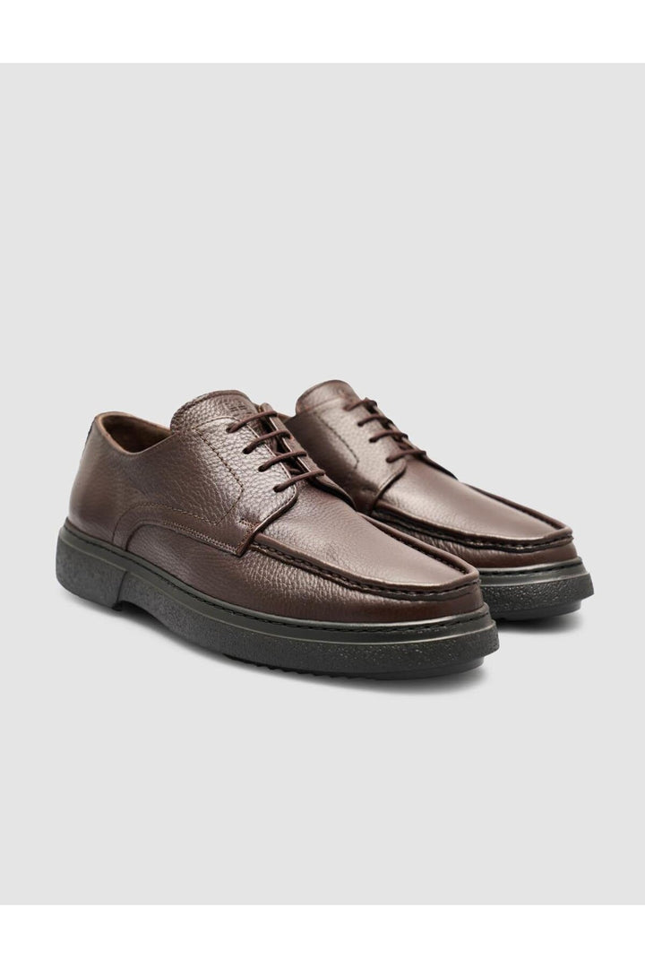 Cabani Shoes Chaussures décontractées pour hommes en cuir véritable marron d'hiver - Marron