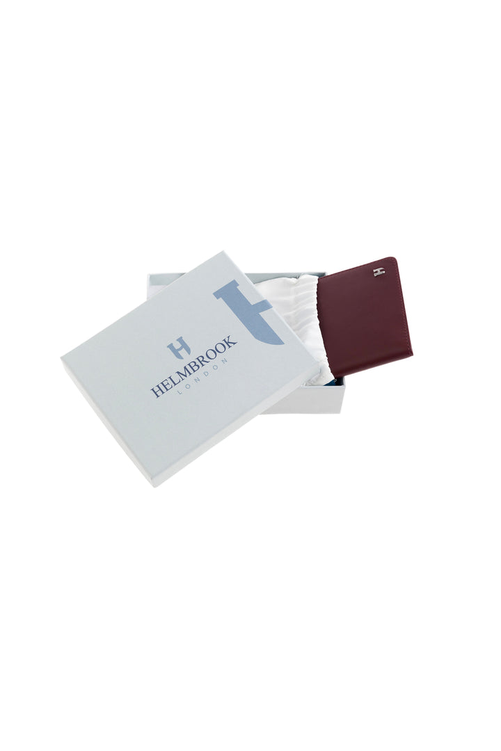 Helmbrook Housse de passeport protégée Rfid en cuir véritable bordeaux unisexe fabriqué à la main par Milton