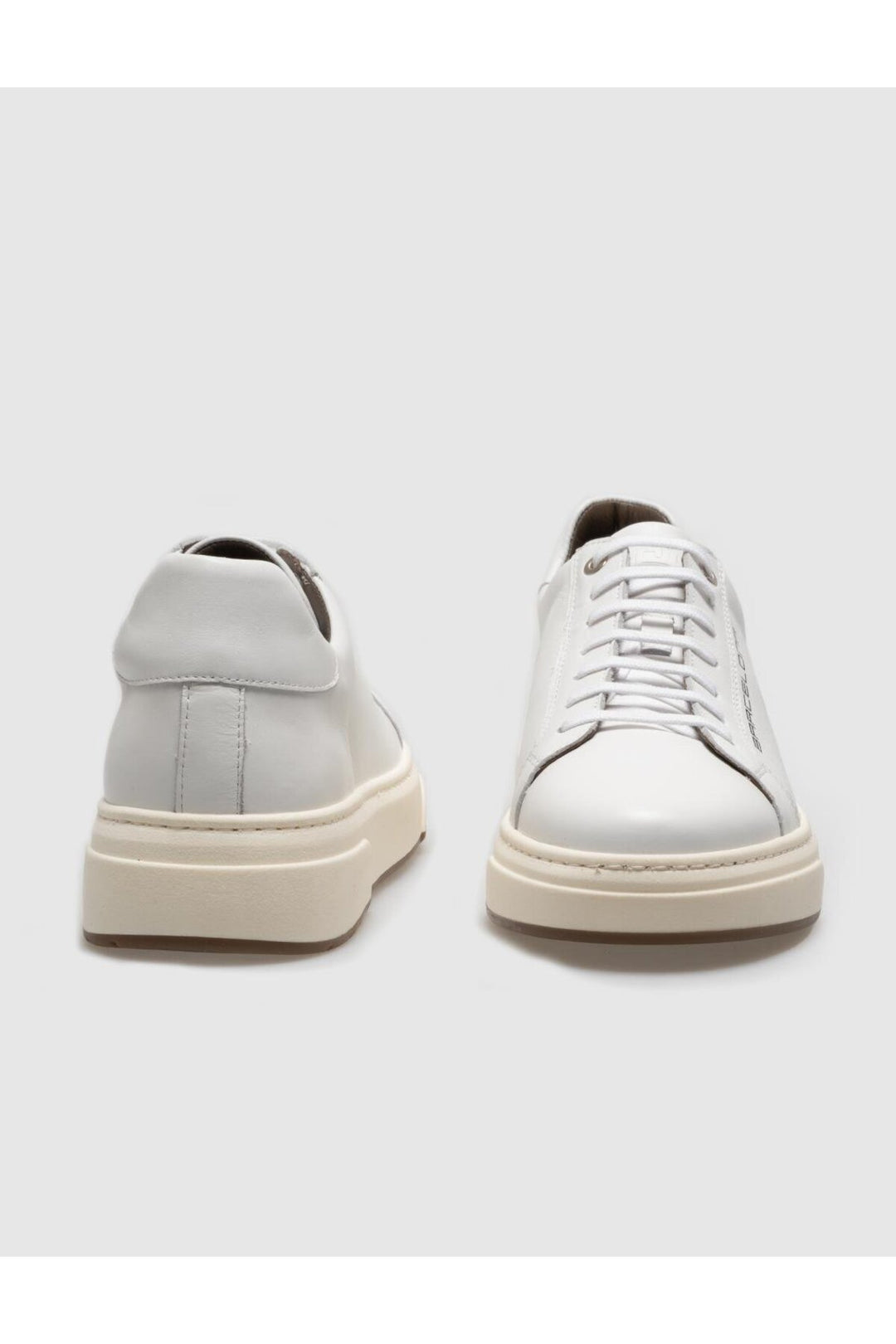 Cabani Shoes Chaussures de sport pour hommes en cuir véritable blanches à lacets - Blanc